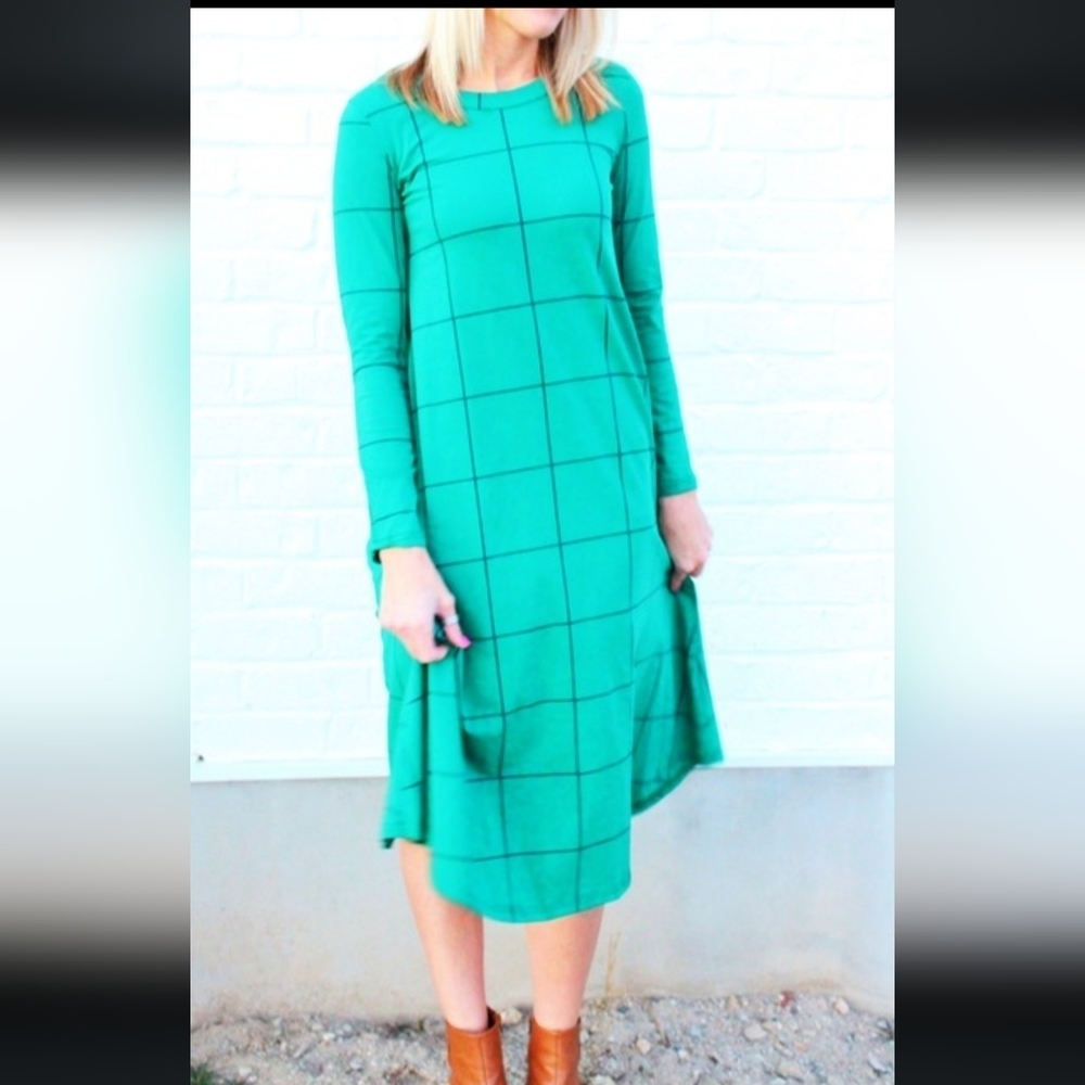 Jacey lane long sleeve window pane dress